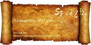 Szongoth Éva névjegykártya